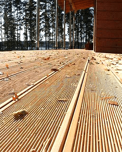 Siberian Larch Decking Ribbed / Grooved Profile