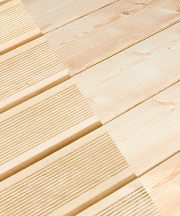 Siberian Larch Decking Smooth Ribbed Profile - House Land Holz