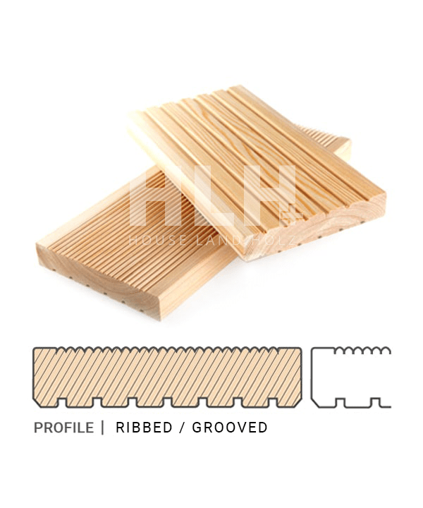Siberian Larch Decking Ribbed Grooved Profile - House Land Holz