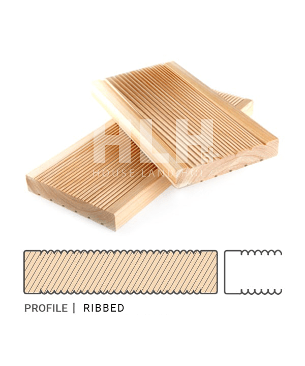 Siberian Larch Decking Ribbed Profile - House Land Holz