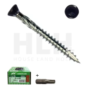 PFS+ C2 Stainless Steel Hard Wood Cladding Screws Black Head
