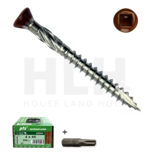 PFS+ C2 Stainless Steel Hard Wood Cladding Screws Brown Head