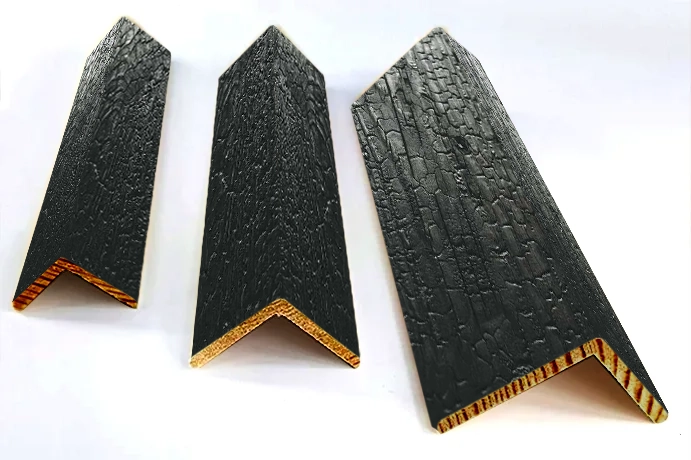 Siberian larch charred covers - charred corner covers