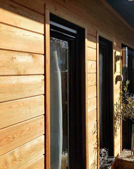 Siberian larch TGV cladding v-groove profile