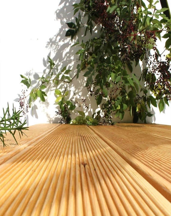 Siberian larch decking ribbed profile