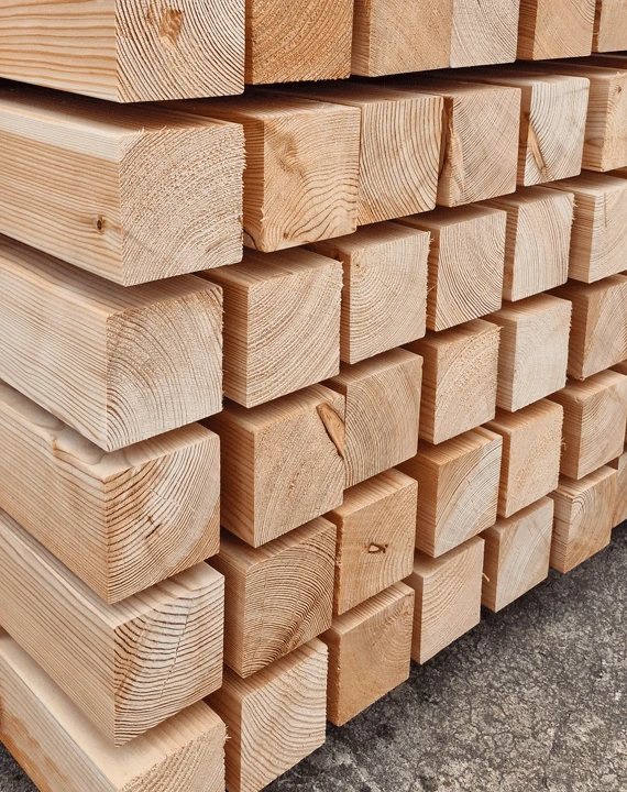 Siberian larch planed posts - par posts 90mm