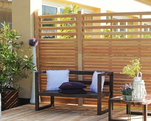 Siberian larch trellis-fencing panel rhombus 55mm